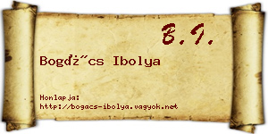 Bogács Ibolya névjegykártya